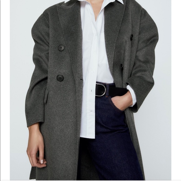 Zara Wool Blend Coat - Picture 3 of 9